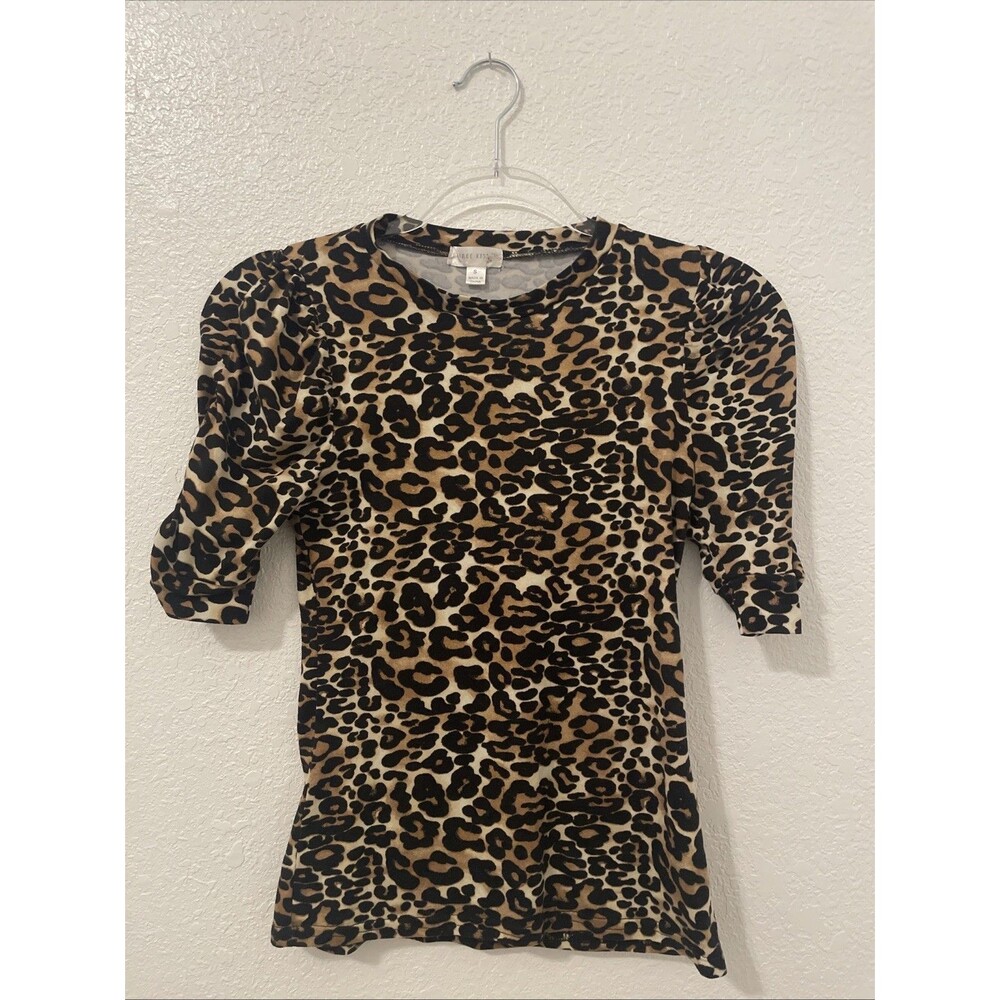 Orange Kiss Women S Small Leopard Print Glamorous Soft Stretchy Top